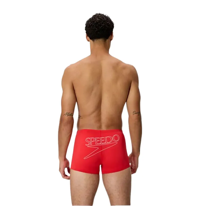 Speedo Men's Endurance+ Logo Aquashort Red-1