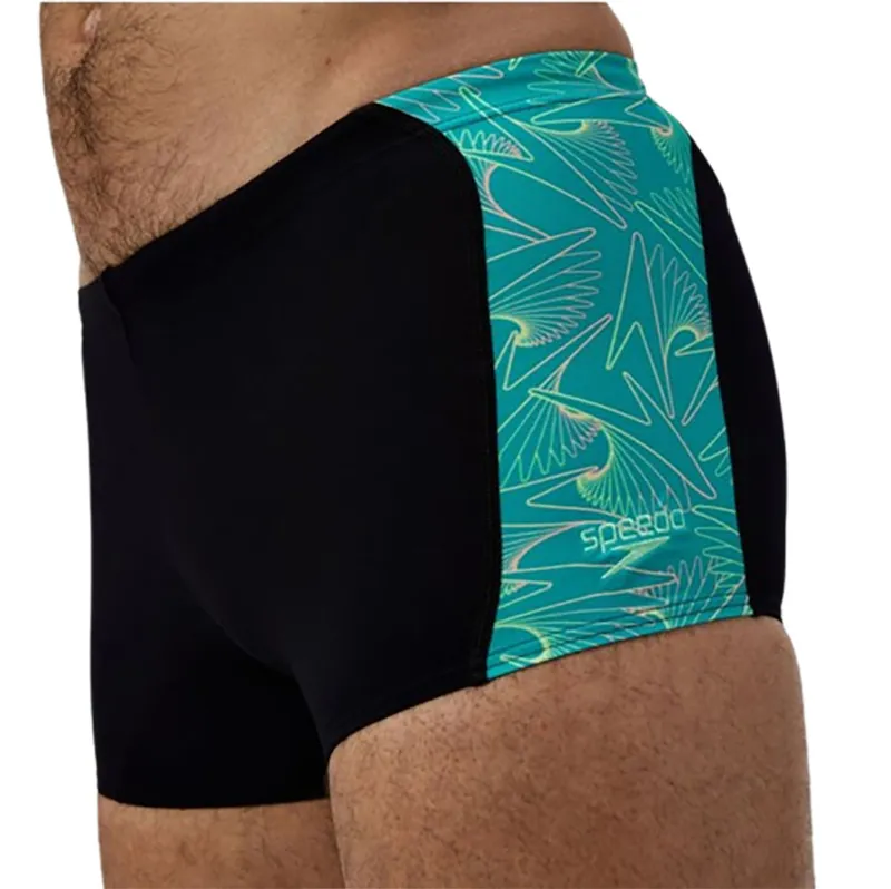 Speedo Men's Hyperboom Panel Aquashort Black/Turquoise Gem-5