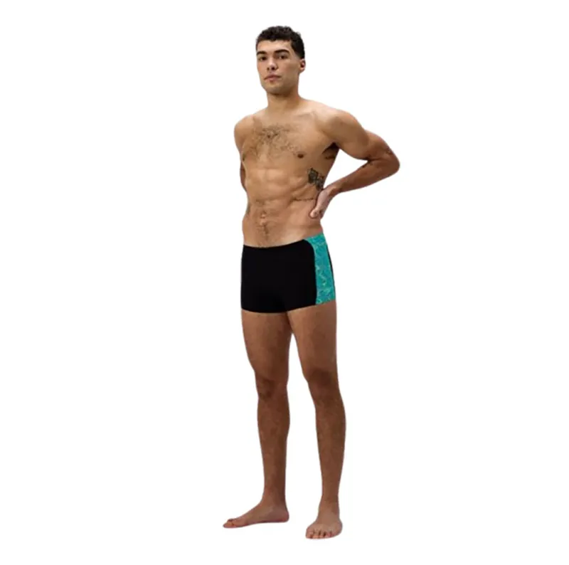 Speedo Men's Hyperboom Panel Aquashort Black/Turquoise Gem-3