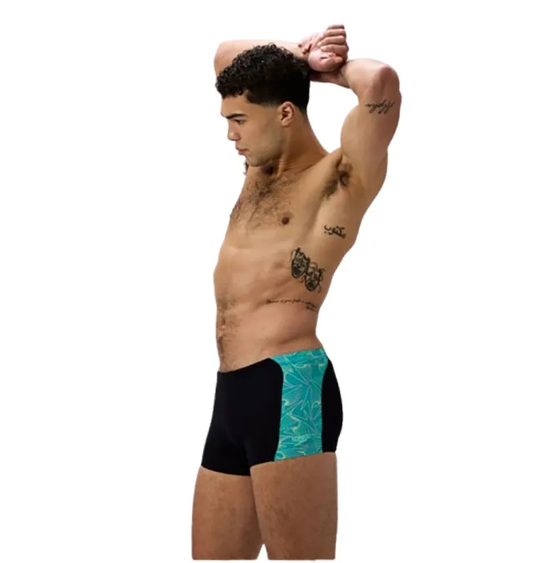 Speedo Men's Hyperboom Panel Aquashort Black/Turquoise Gem-2