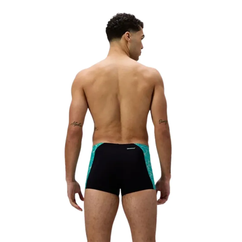Speedo Men's Hyperboom Panel Aquashort Black/Turquoise Gem-1