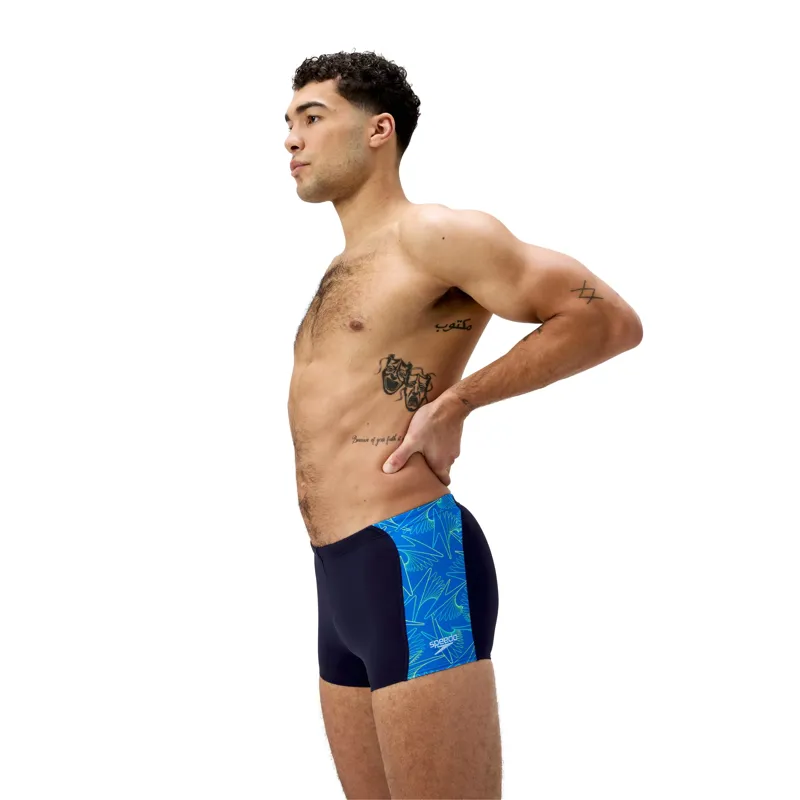 Speedo Men's Hyperboom Panel Aquashort Navy/Lagoon Blue-4
