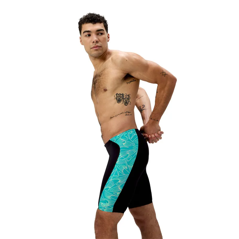 Speedo Men's Hyperboom Panel Jammer Black/Turquoise Gem-5