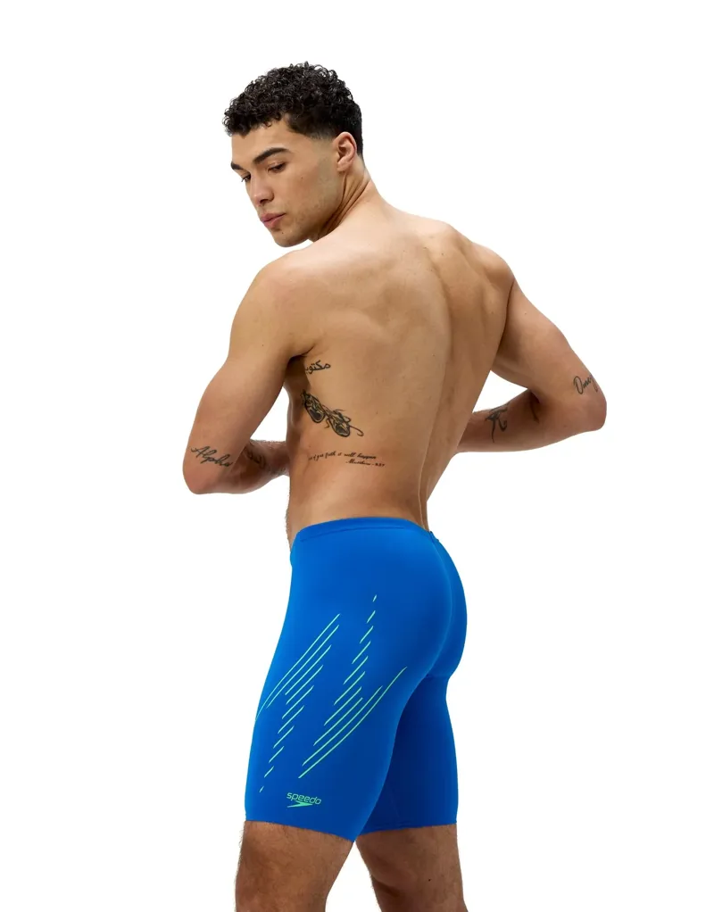 Speedo Men's Hyperboom Placement Jammer Lagoon Blue/Alfalfa Green-5