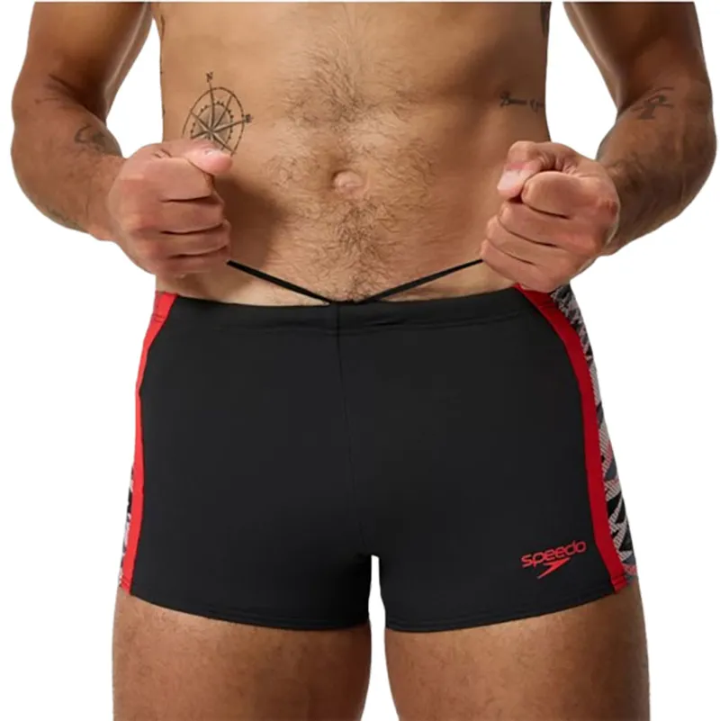 Speedo Men's Hyperboom Splice Aquashort Black/Red-10