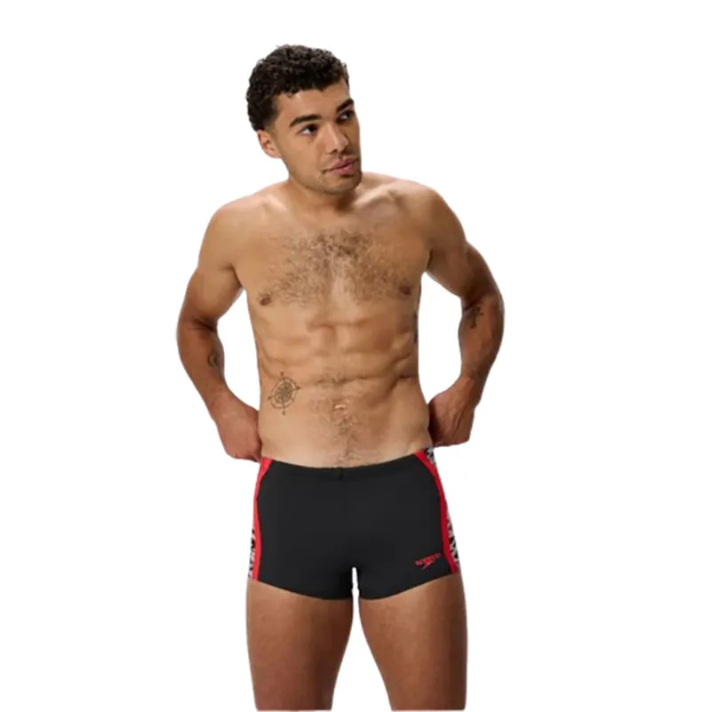 Speedo Men's Hyperboom Splice Aquashort Black/Red-6