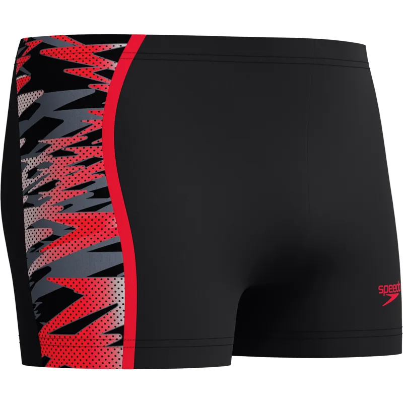 Speedo Men's Hyperboom Splice Aquashort Black/Red-2