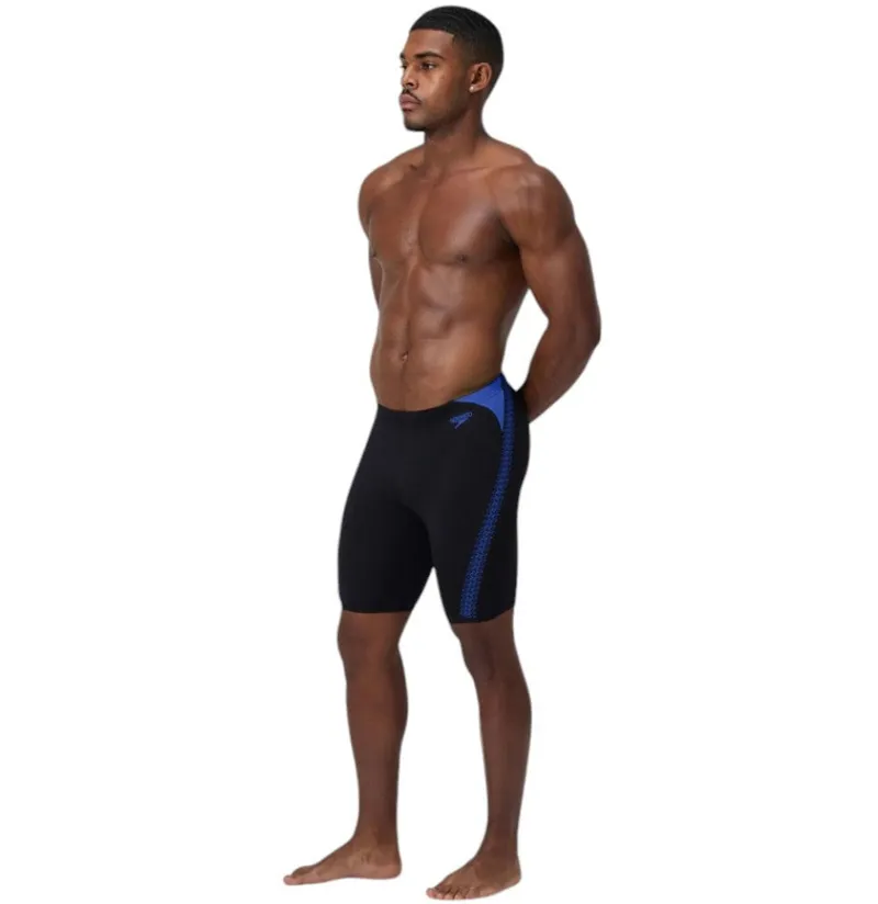 Speedo Men's Hyperboom Splice Jammer Black/Coral Pop-5