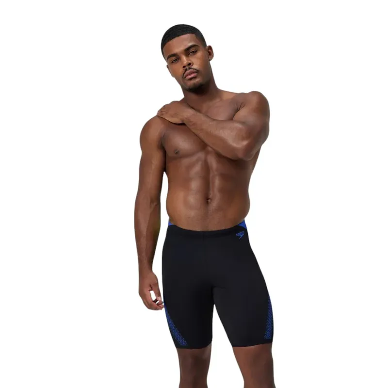 Speedo Men's Hyperboom Splice Jammer Black/Coral Pop-4