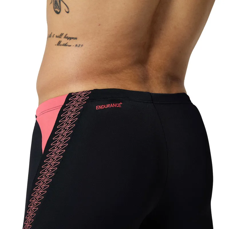 Speedo Men's Hyperboom Splice Jammer Black/Coral Sands-8
