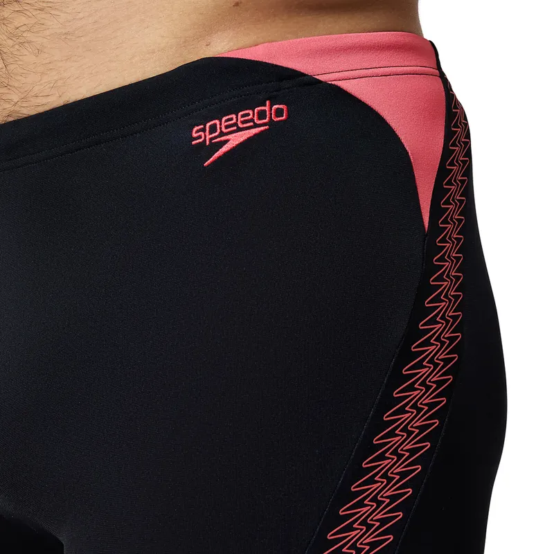 Speedo Men's Hyperboom Splice Jammer Black/Coral Sands-7