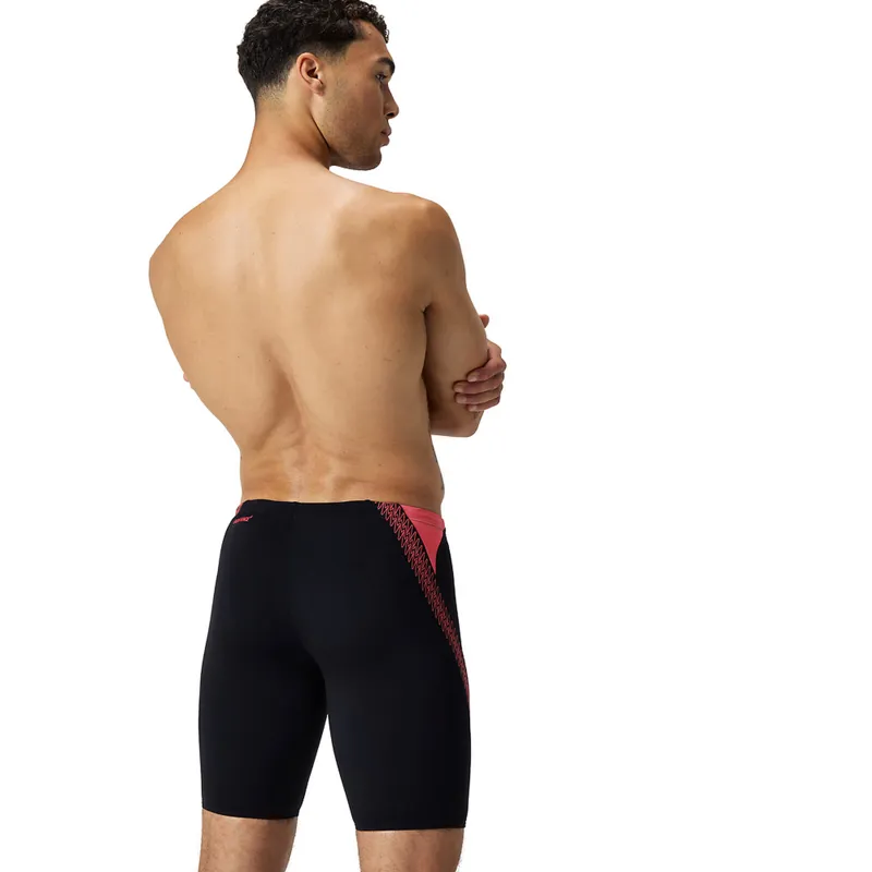 Speedo Men's Hyperboom Splice Jammer Black/Coral Sands-5