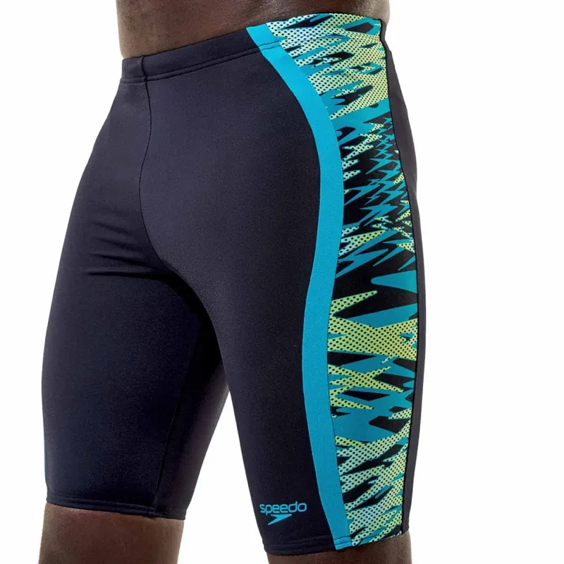 Speedo Men's Hyperboom Splice Jammer Black/Green-7