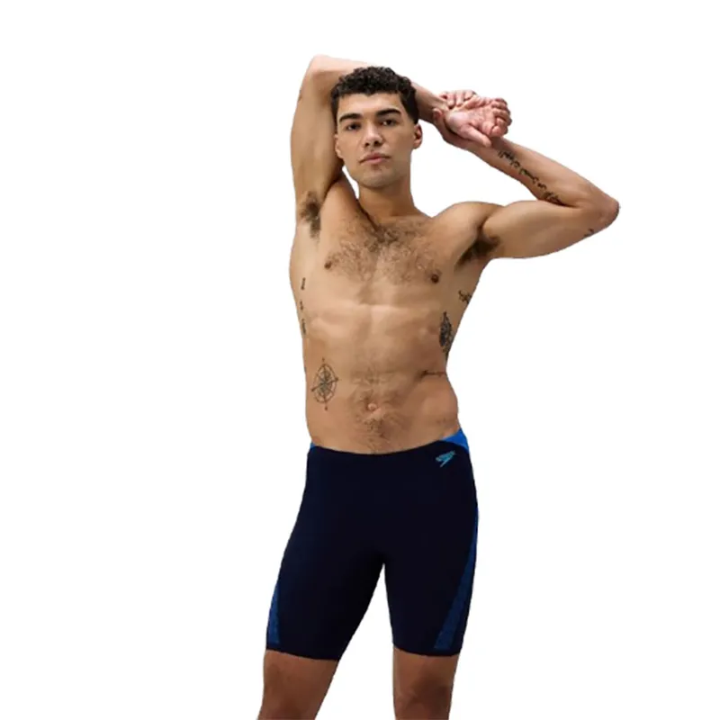 Speedo Men's Hyperboom Splice Jammer Peacoat/Lagoon Blue-2