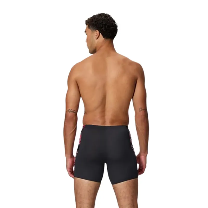 Speedo Men's Hyperboom Splice Mid Jammer Black/Red-1