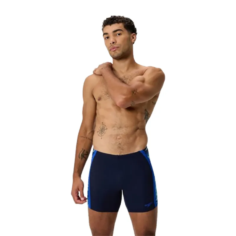 Speedo Men's Hyperboom Splice Mid Jammer Peacoat/Deep Sapphire-4