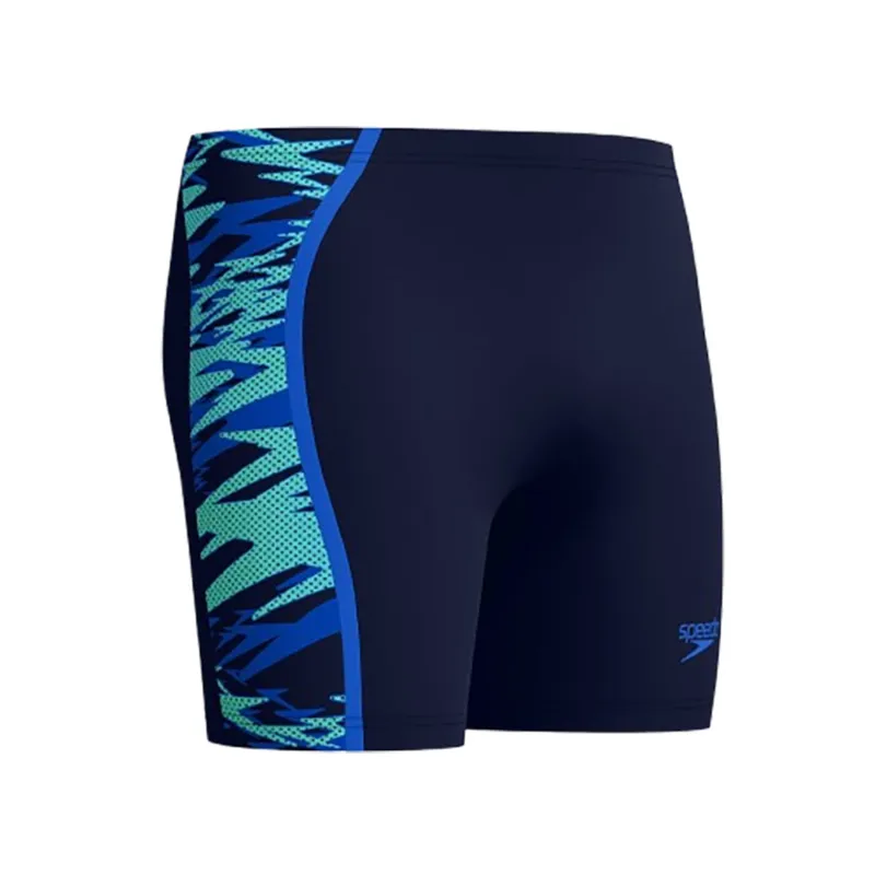 Speedo Men's Hyperboom Splice Mid Jammer Peacoat/Deep Sapphire-1
