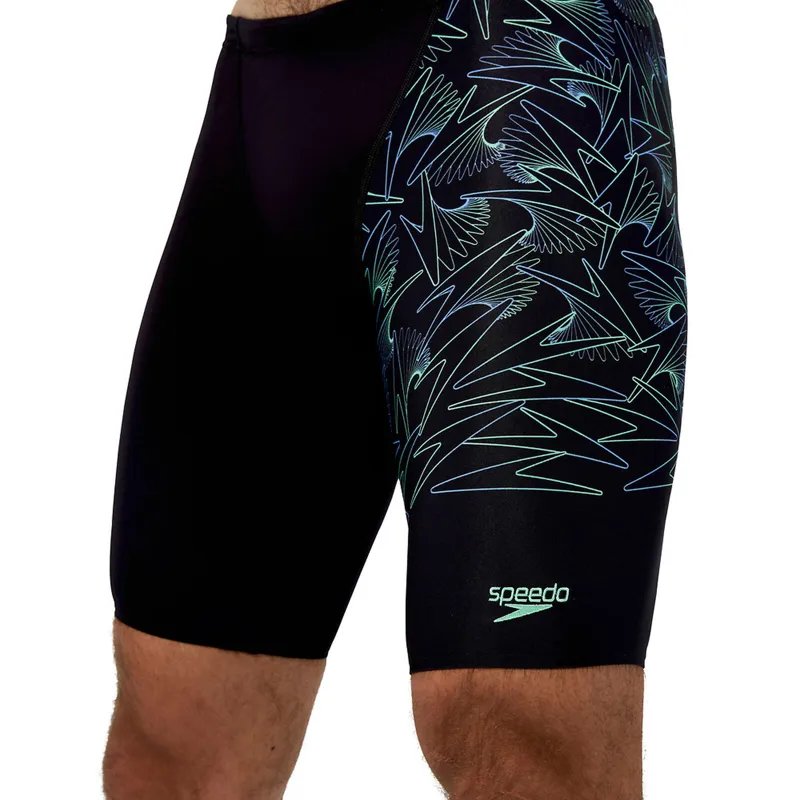 Speedo Men's Hyperboom V-Cut Jammer Black/Alfalfa Green-7