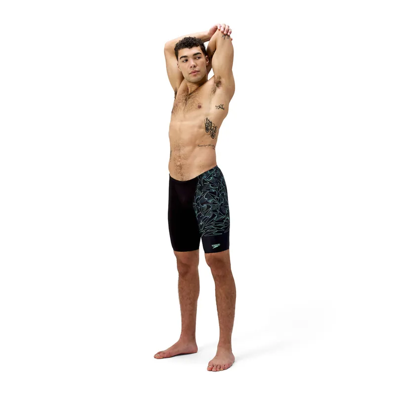 Speedo Men's Hyperboom V-Cut Jammer Black/Alfalfa Green-6