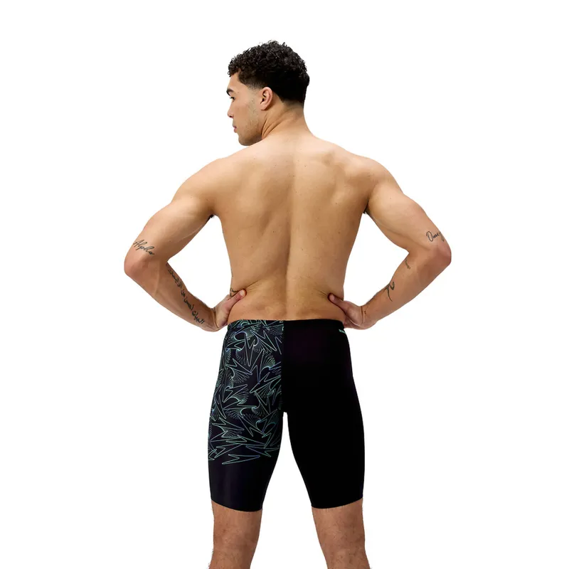 Speedo Men's Hyperboom V-Cut Jammer Black/Alfalfa Green-4