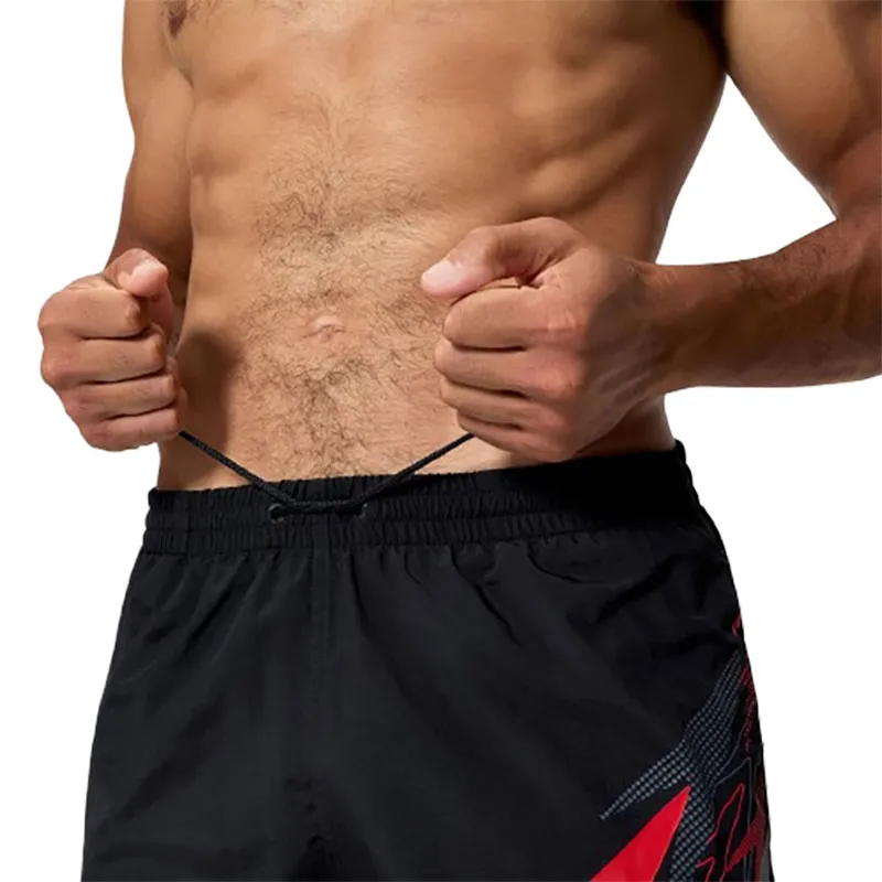 Speedo Men's Medley Logo 16 inch Swim Shorts Black/Red-5