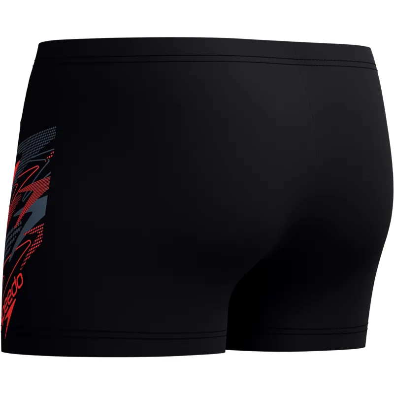 Speedo Men's Medley Logo Aquashort Black/Red-5