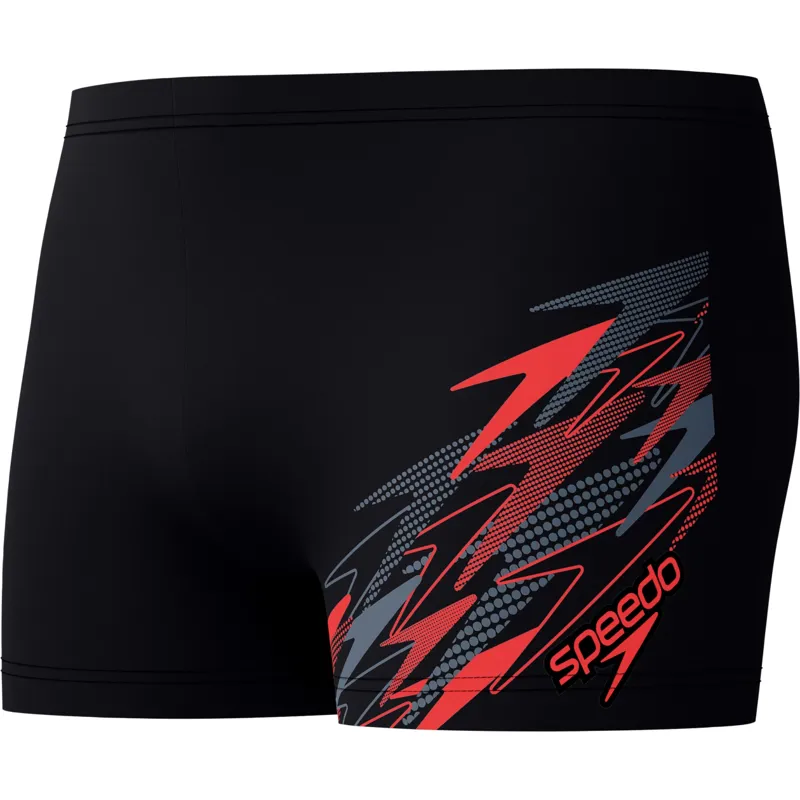 Speedo Men's Medley Logo Aquashort Black/Red-4