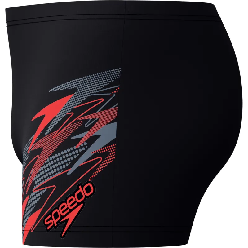 Speedo Men's Medley Logo Aquashort Black/Red-3