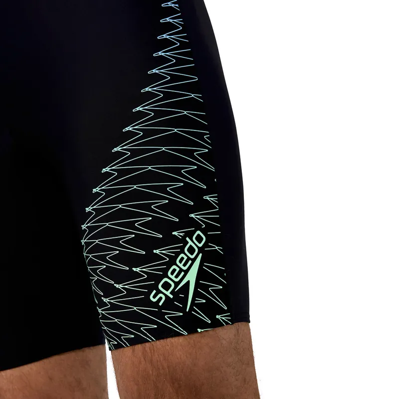 Speedo Men's Medley Logo Jammer Black/Alfalfa Green-7