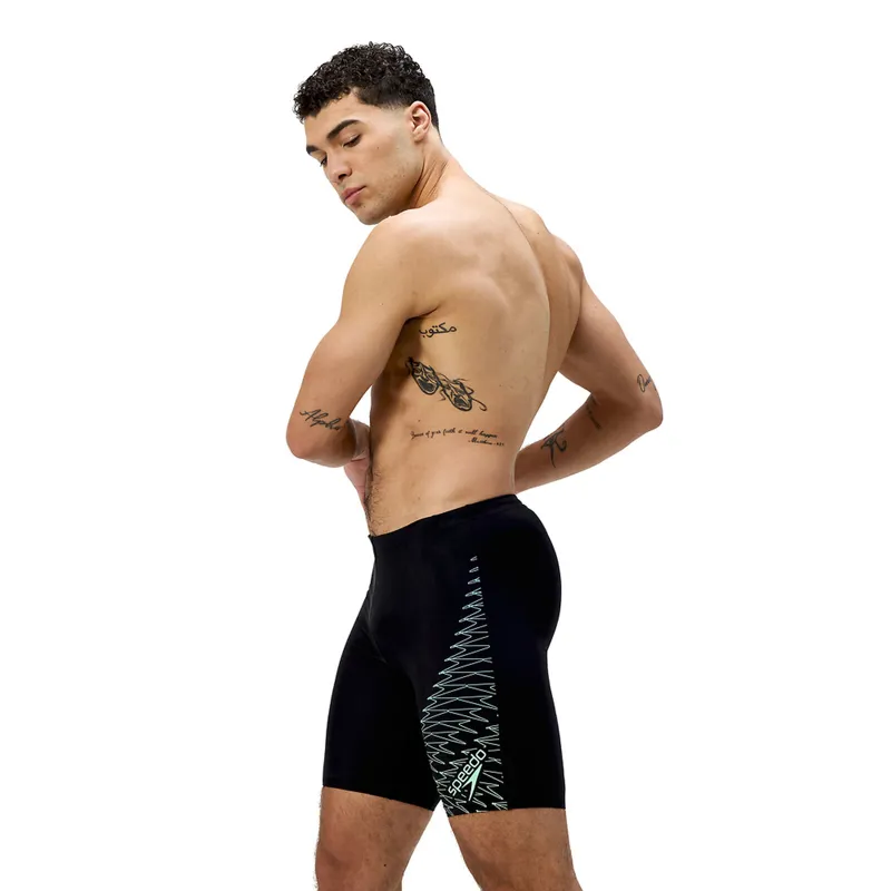 Speedo Men's Medley Logo Jammer Black/Alfalfa Green-5