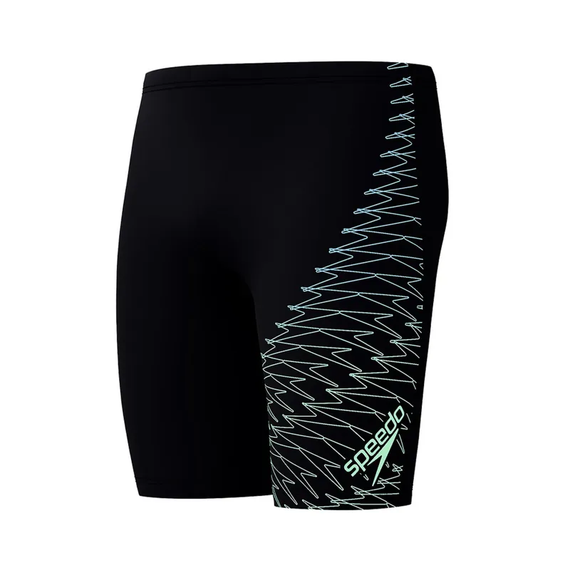 Speedo Men's Medley Logo Jammer Black/Alfalfa Green