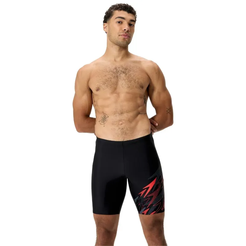 Speedo Men's Medley Logo Jammer Black/Red-3