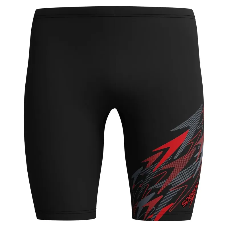 Speedo Men's Medley Logo Jammer Black/Red-1