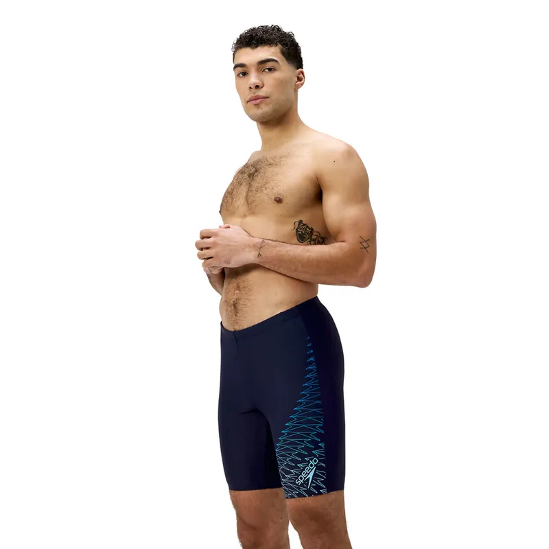 Speedo Men's Medley Logo Jammer Navy/Lagoon Blue-4