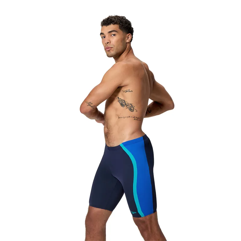Speedo Men's Solid Splice Jammer Navy/Blue-3