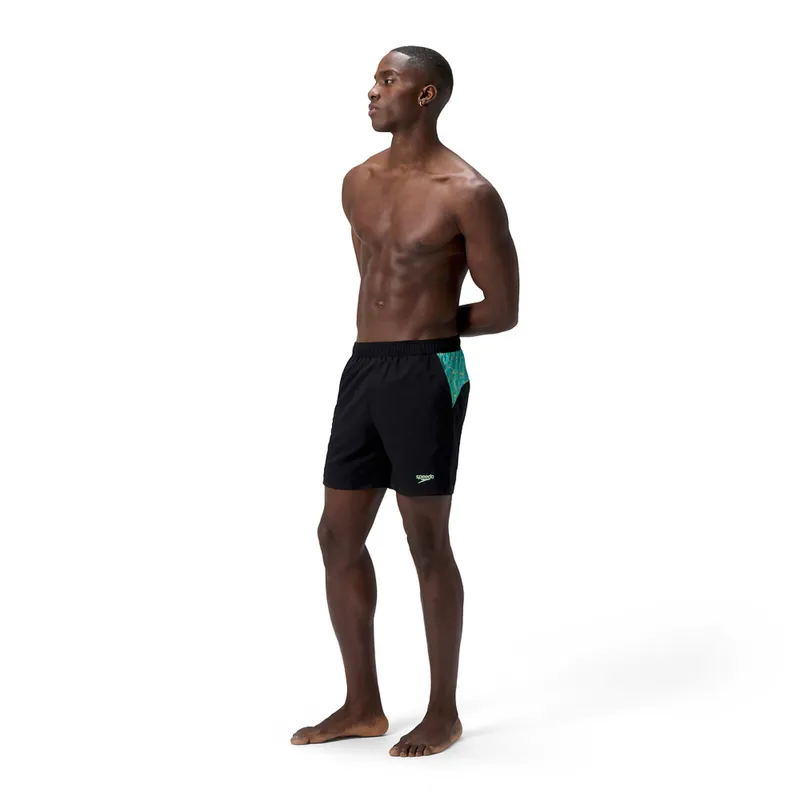 Speedo Men's Xpress Lite Panel 16 inch Watershort Black/Alfalfa Green-5