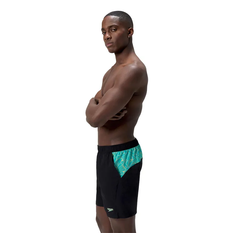 Speedo Men's Xpress Lite Panel 16 inch Watershort Black/Alfalfa Green-4