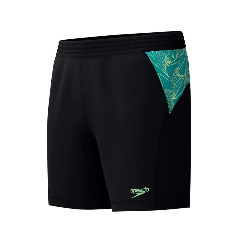 Speedo Men's Xpress Lite Panel 16 inch Watershort Black/Alfalfa Green