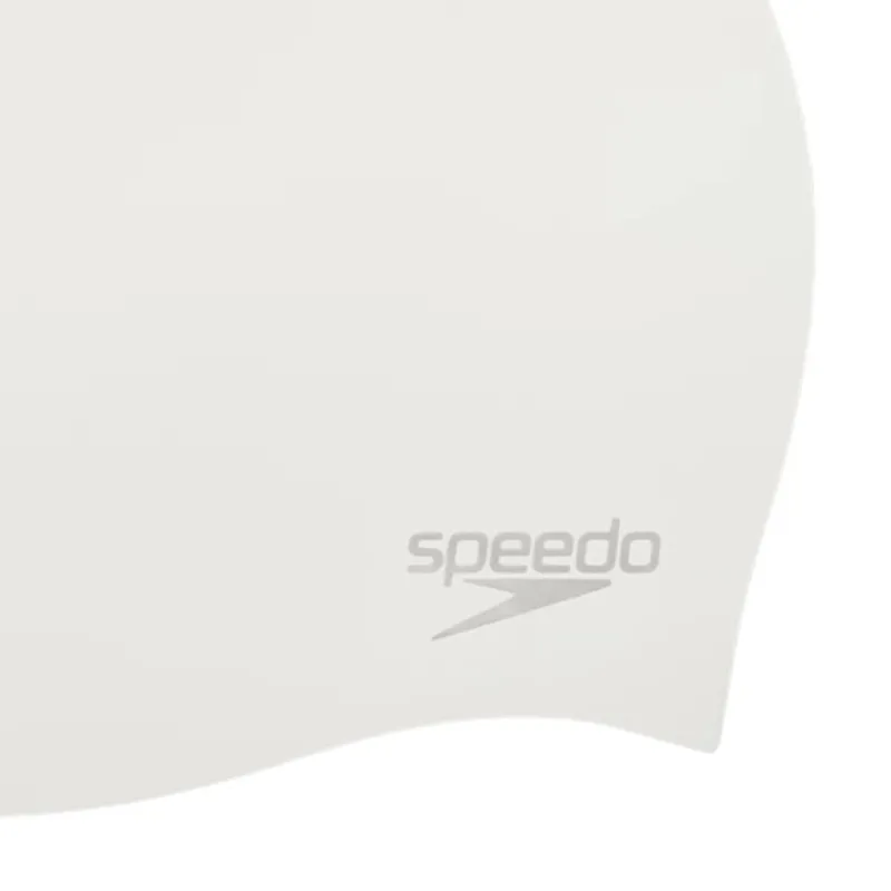 Speedo Plain Moulded Silicone Cap White/Silver-2