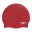 Speedo Plain Moulded Silicone Swim Cap Red