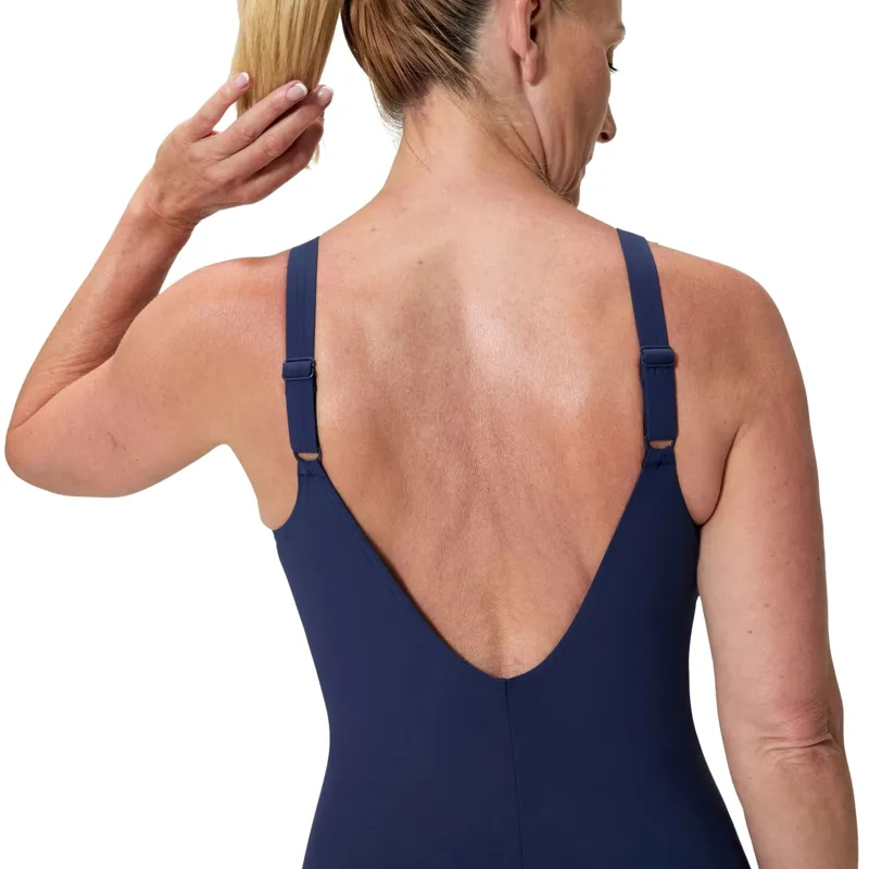 Speedo Women's Aquanite Solid Swimsuit Navy-3