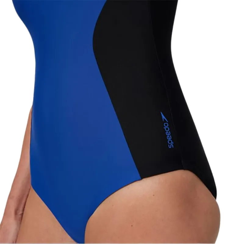 Speedo Women's Colourblock Contour Swimsuit Blue/Black-2