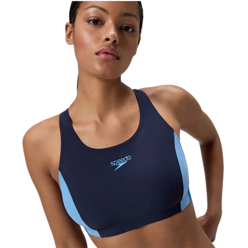 Speedo Women's Colourblock Splice 2 Piece 2.0 Bikini Set Lagoon Blue-5