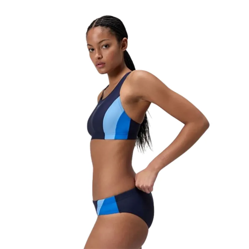 Speedo Women's Colourblock Splice 2 Piece 2.0 Bikini Set Lagoon Blue-3