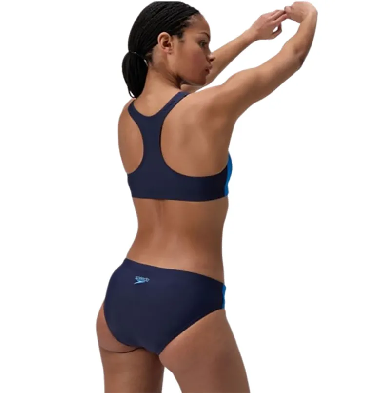 Speedo Women's Colourblock Splice 2 Piece 2.0 Bikini Set Lagoon Blue-2