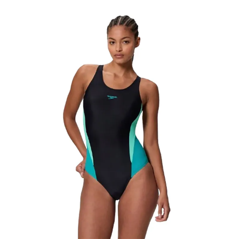 Speedo Women's Colourblock Splice 2.0 Swimsuit Black/Turquoise-5