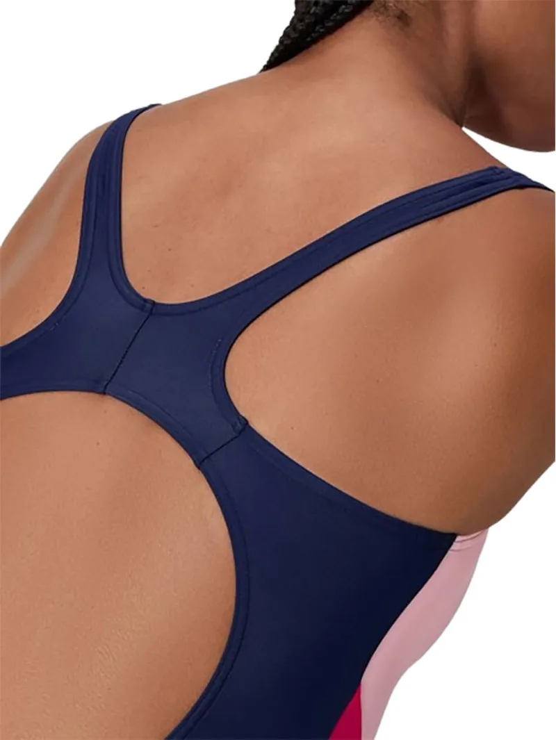 Speedo Women's Colourblock Splice 2.0 Swimsuit Navy/Pink-10