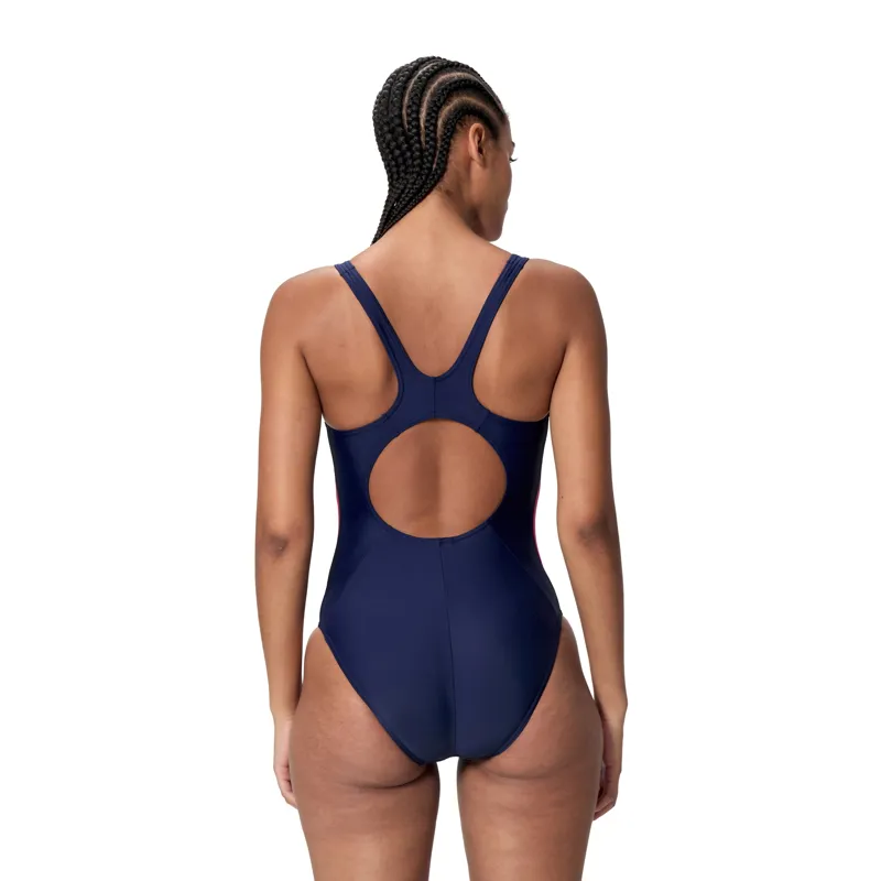 Speedo Women's Colourblock Splice 2.0 Swimsuit Navy/Pink-8