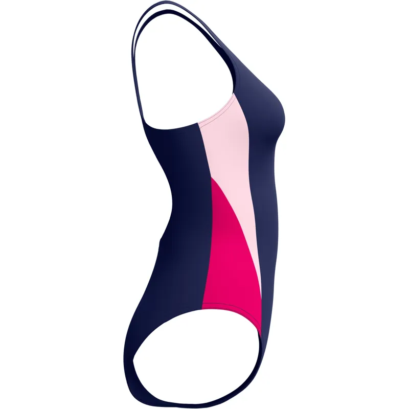 Speedo Women's Colourblock Splice 2.0 Swimsuit Navy/Pink-5