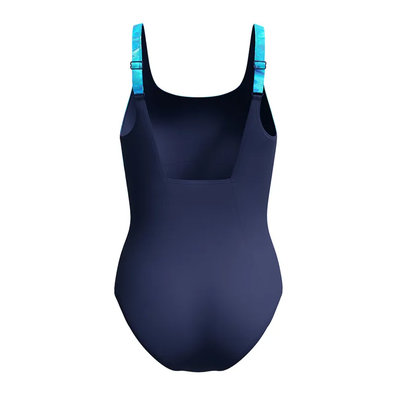 Speedo Women's Contour Eclipse Printed Swimsuit Navy/Blue-1